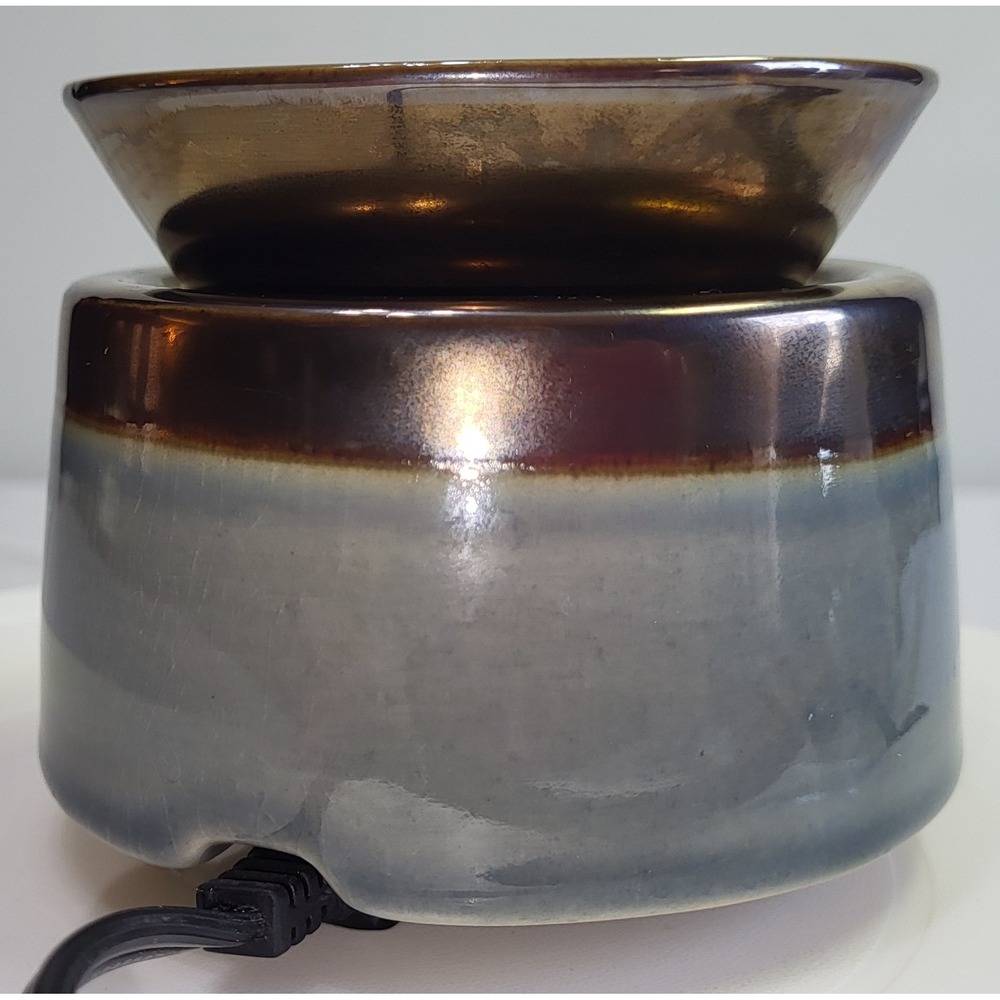 Candle Warmers 3-in-1 Electric Wax Melter Grey Bronze Glazed Ceramic - Picture 5 of 16